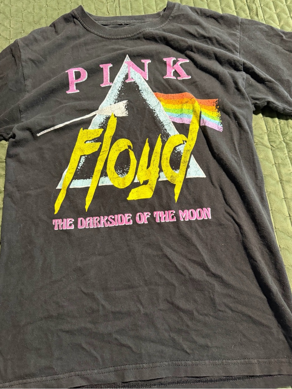 Pink Floyd Black 'The Dark Side of the Moon' Graphic Tee Size Small
